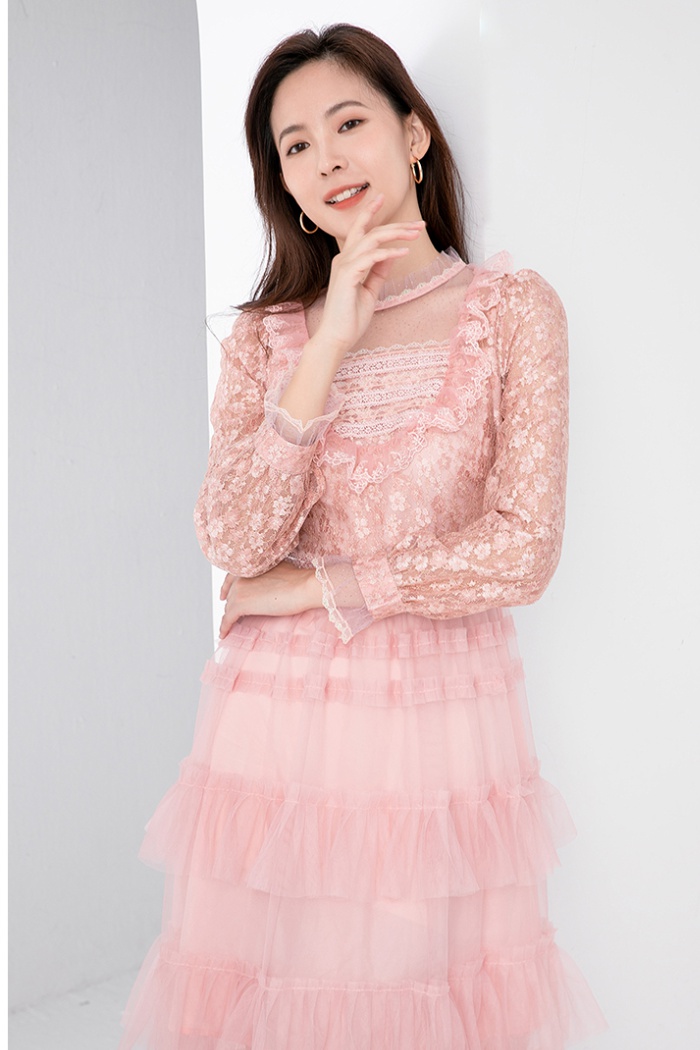 Show young slim cake temperament lace dress