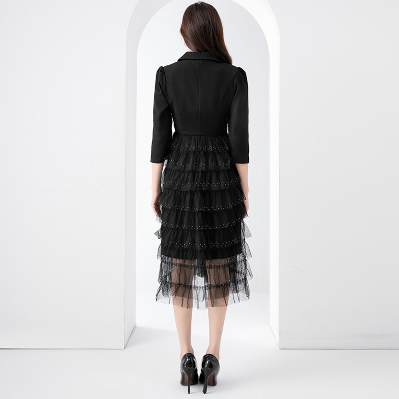 Black cake business suit temperament Pseudo-two dress