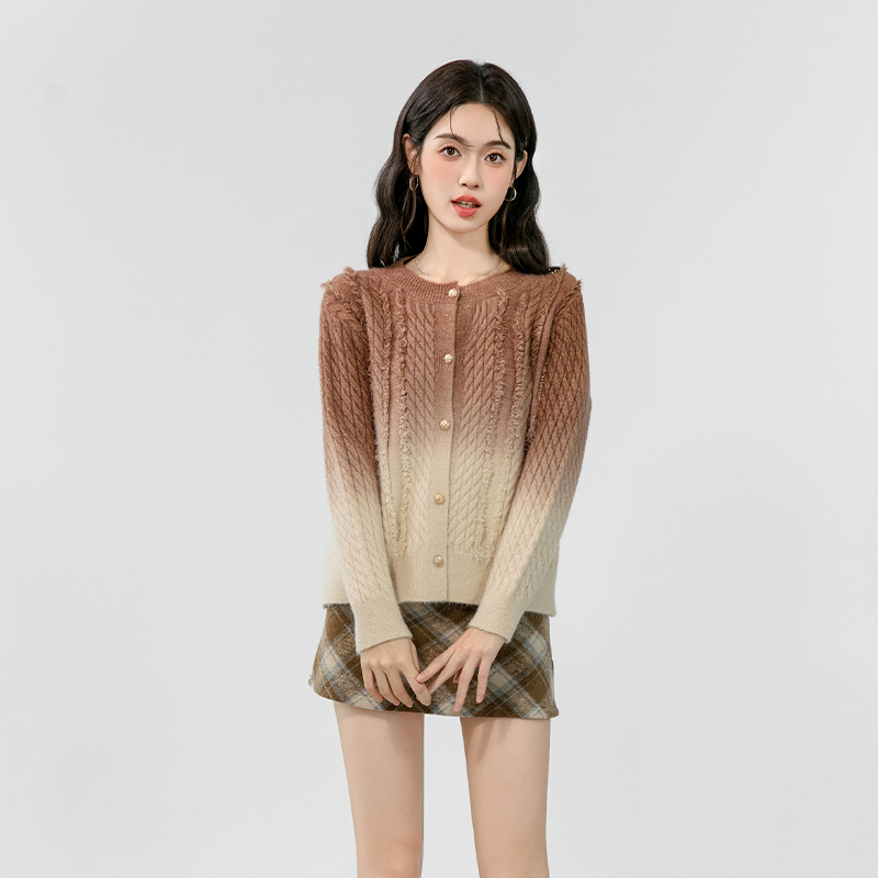 Gradient autumn tops bottoming sweater for women