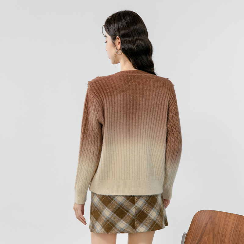 Gradient autumn tops bottoming sweater for women