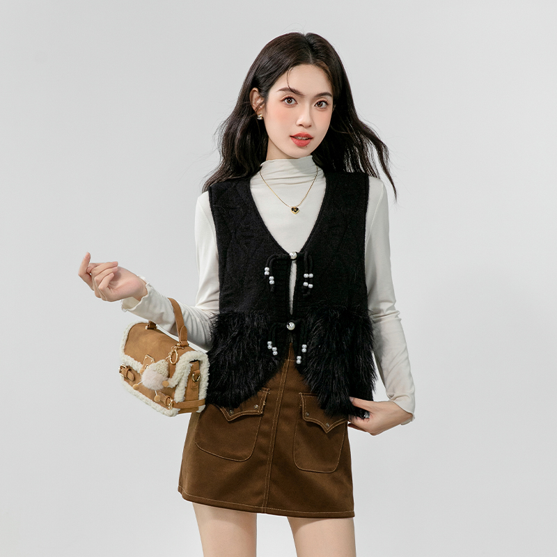 V-neck temperament coat knitted cardigan for women