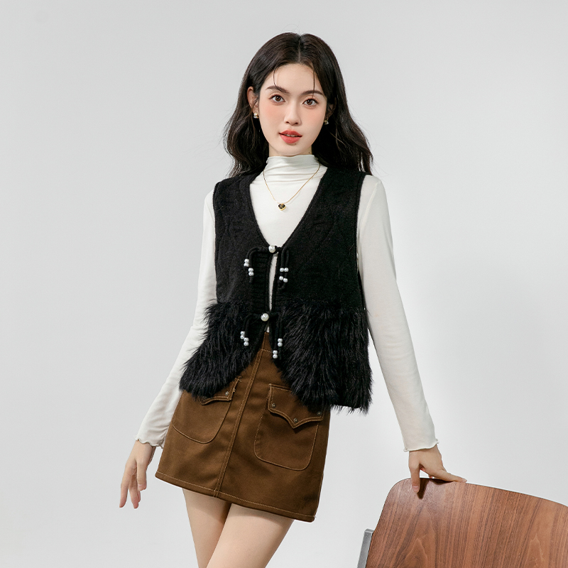 V-neck temperament coat knitted cardigan for women