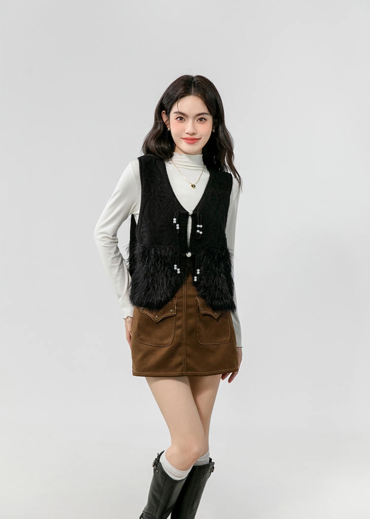 V-neck temperament coat knitted cardigan for women