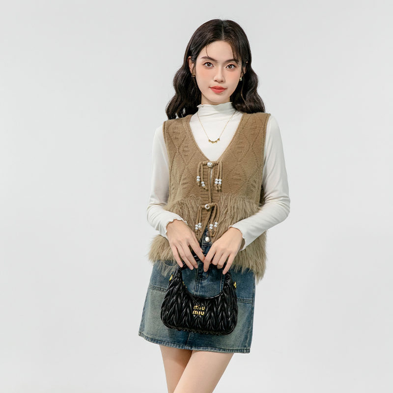 V-neck temperament coat knitted cardigan for women