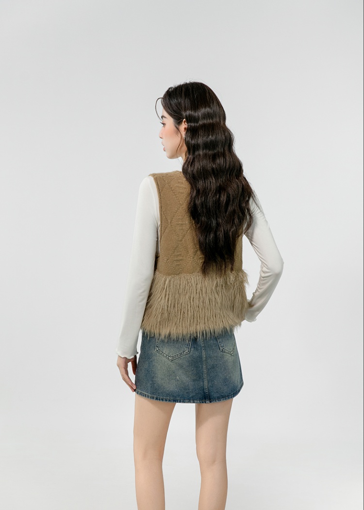 V-neck temperament coat knitted cardigan for women