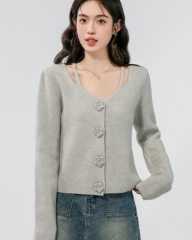 Thick retro sweater all-match autumn tops for women