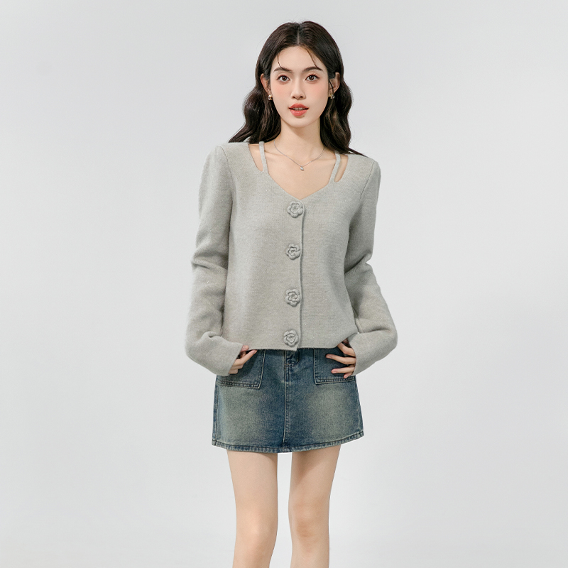 Thick retro sweater all-match autumn tops for women