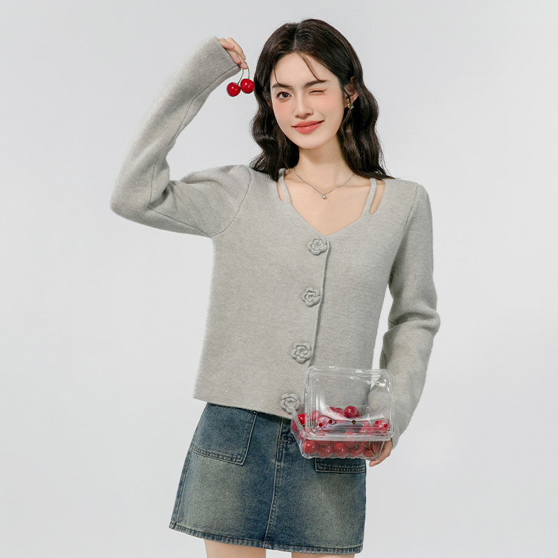 Thick retro sweater all-match autumn tops for women