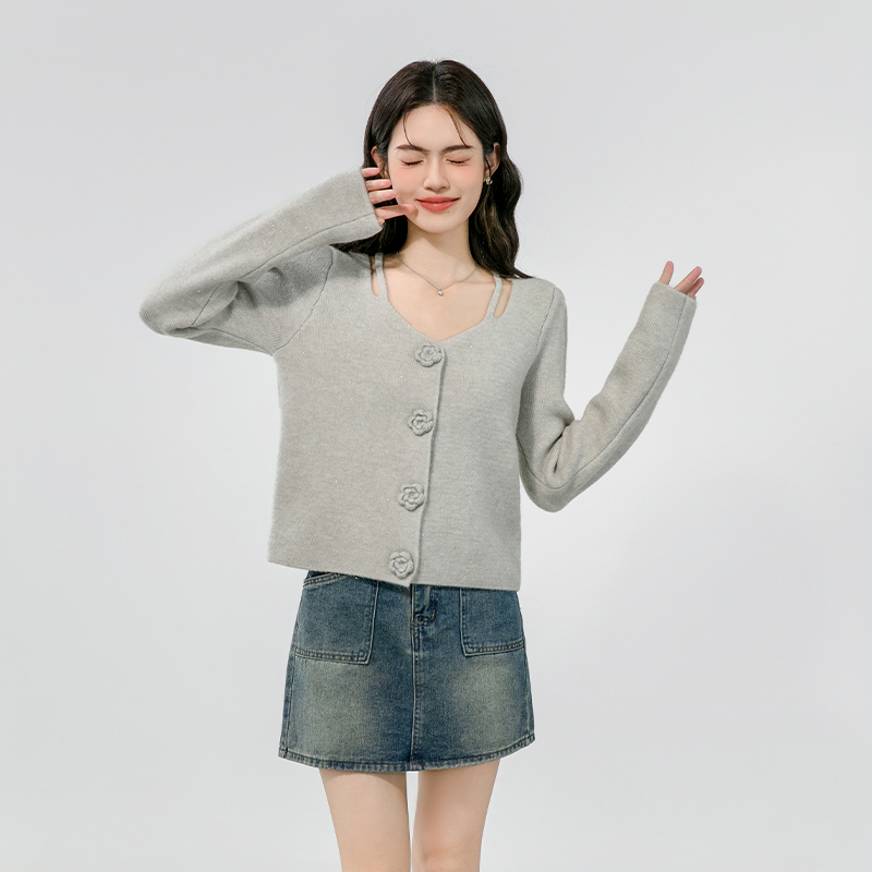 Thick retro sweater all-match autumn tops for women