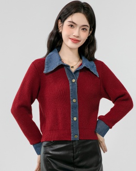 Pseudo-two niche cardigan loose coat for women