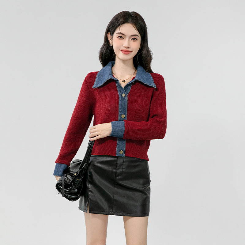 Pseudo-two niche cardigan loose coat for women