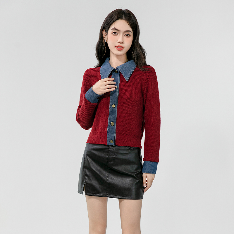 Pseudo-two niche cardigan loose coat for women