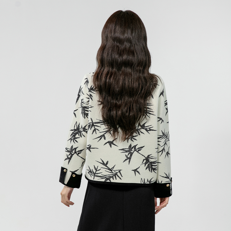 Chinese style autumn coat ink sweater for women