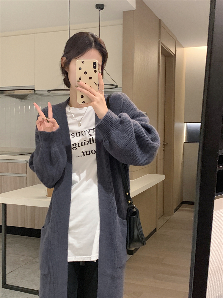 Long autumn all-match sweater lazy long sleeve coat