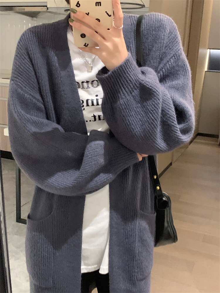 Long autumn all-match sweater lazy long sleeve coat