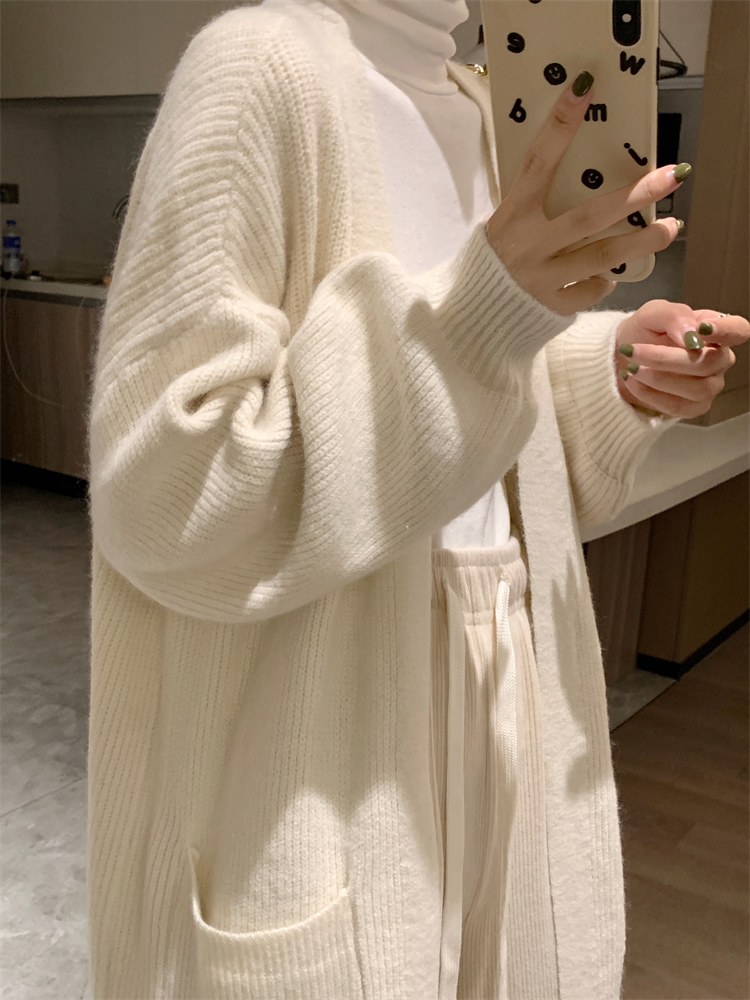 Long autumn all-match sweater lazy long sleeve coat