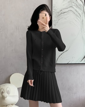 Korean style light skirt knitted sweater 2pcs set