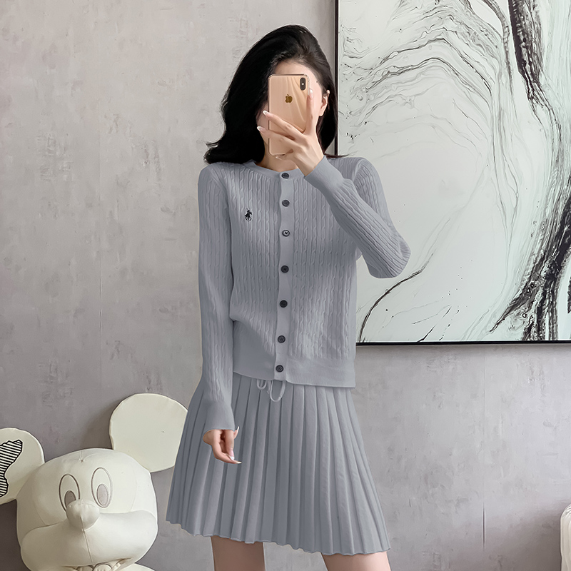 Korean style light skirt knitted sweater 2pcs set