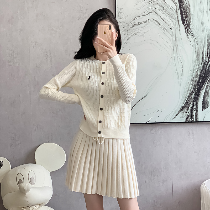 Korean style light skirt knitted sweater 2pcs set