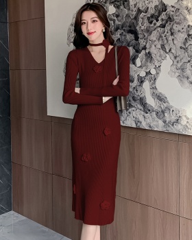 Autumn and winter dress slim long dress for women