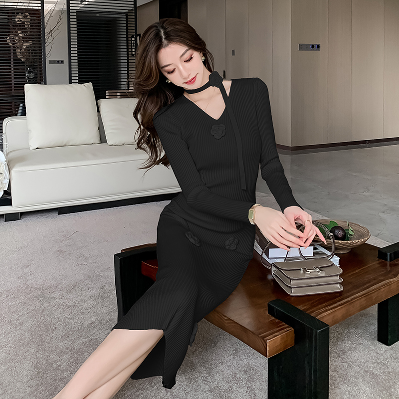 Autumn and winter dress slim long dress for women