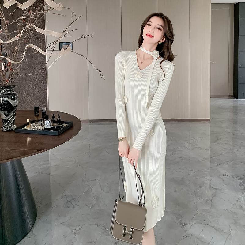 Autumn and winter dress slim long dress for women