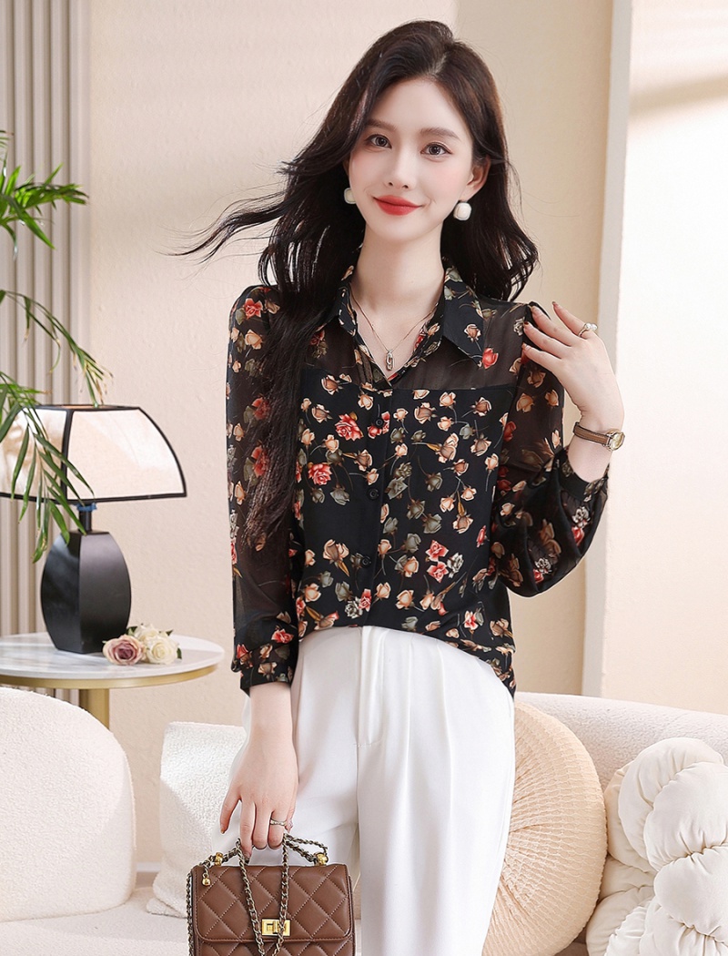 Autumn fashion show young shirt Western style slim tops