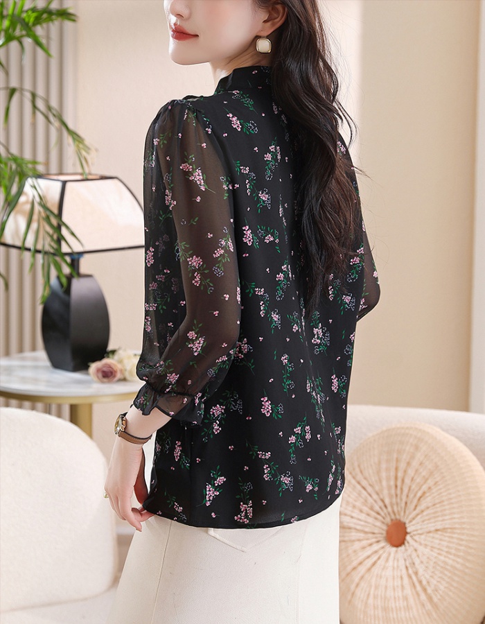 Long sleeve elegant small shirt frenum lace tops