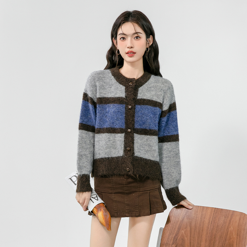 Autumn lazy knitted coat retro temperament sweater