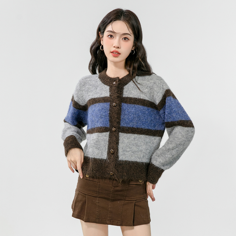 Autumn lazy knitted coat retro temperament sweater