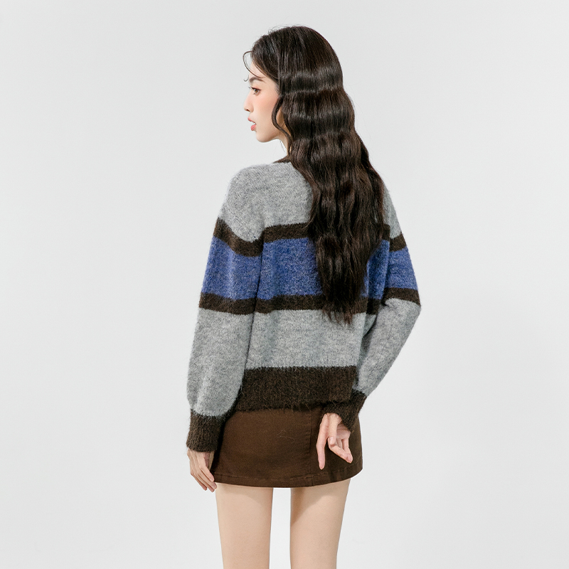 Autumn lazy knitted coat retro temperament sweater