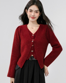 Winter liangsi cardigan V-neck tops for women