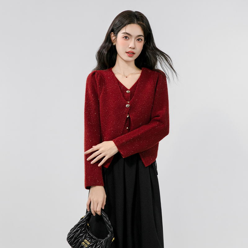 Winter liangsi cardigan V-neck tops for women