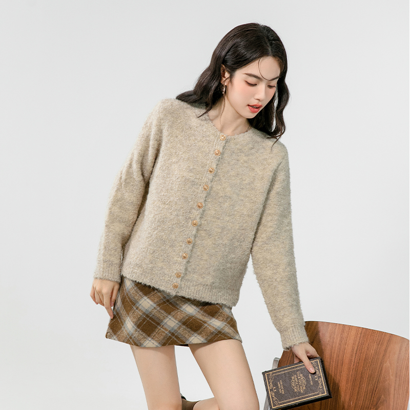 Tender long sleeve autumn coat slim knitted loose cardigan