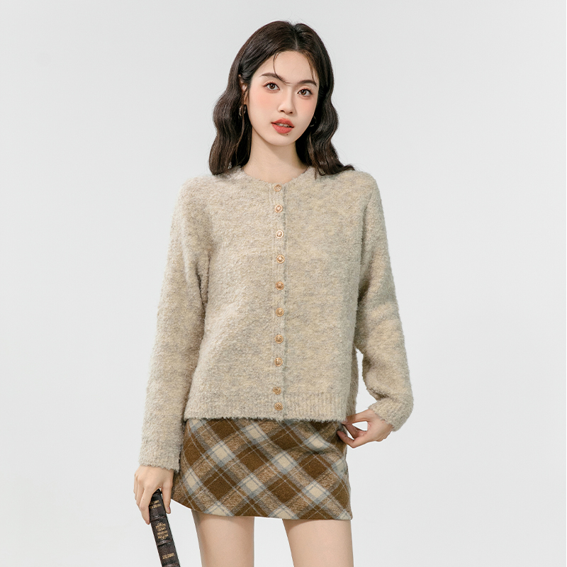 Tender long sleeve autumn coat slim knitted loose cardigan