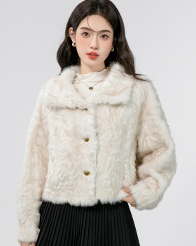 Chanelstyle tops lamb fur cardigan for women