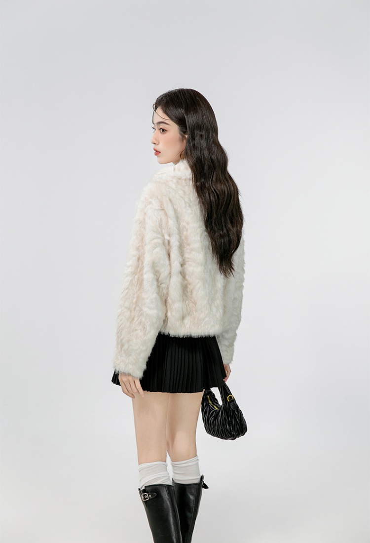 Chanelstyle tops lamb fur cardigan for women