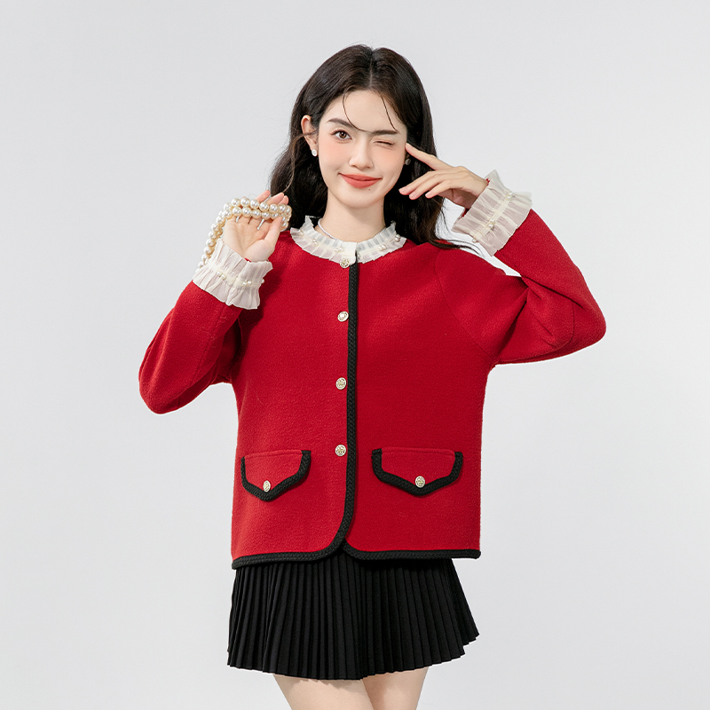 Western style cardigan tender sweater for women