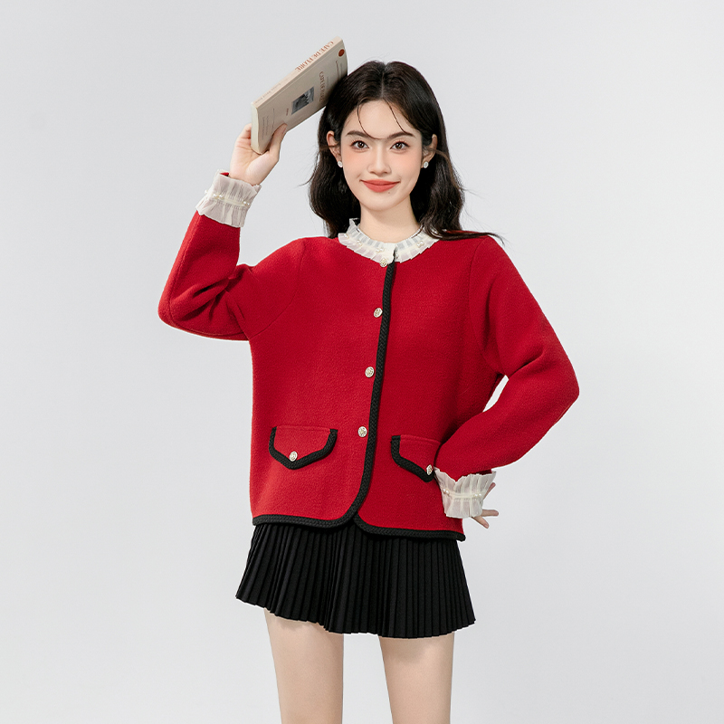 Western style cardigan tender sweater for women