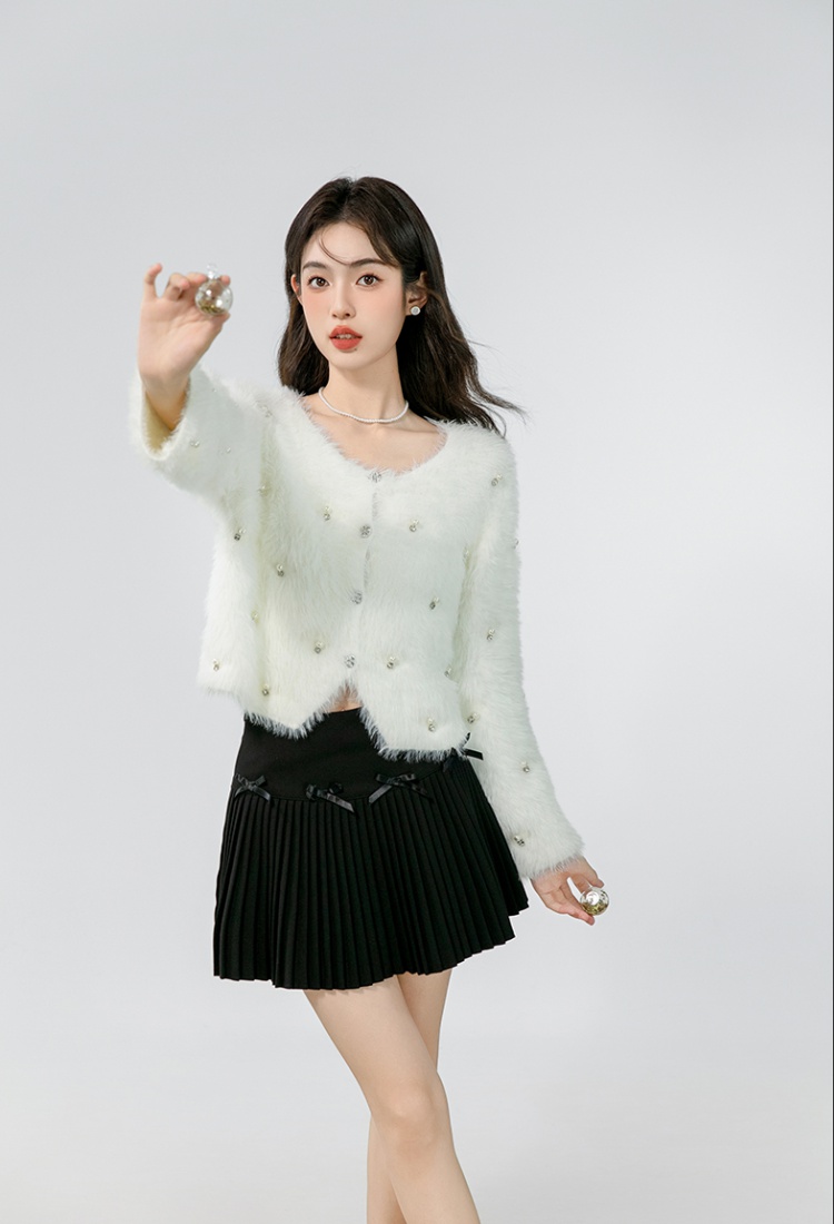 Autumn and winter cardigan beading tops for women