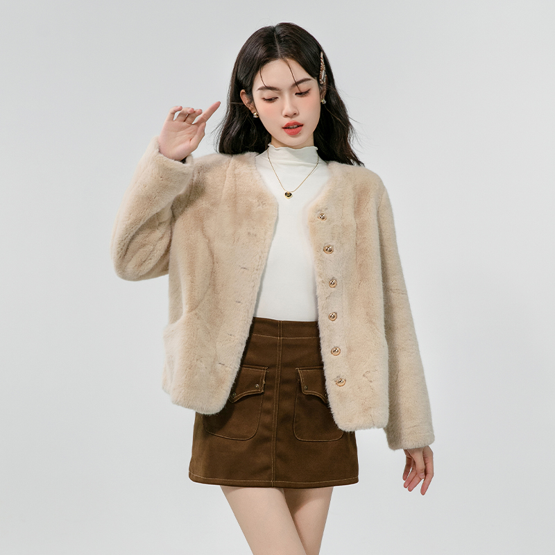 Imitation of mink hair tops fashion coat for women