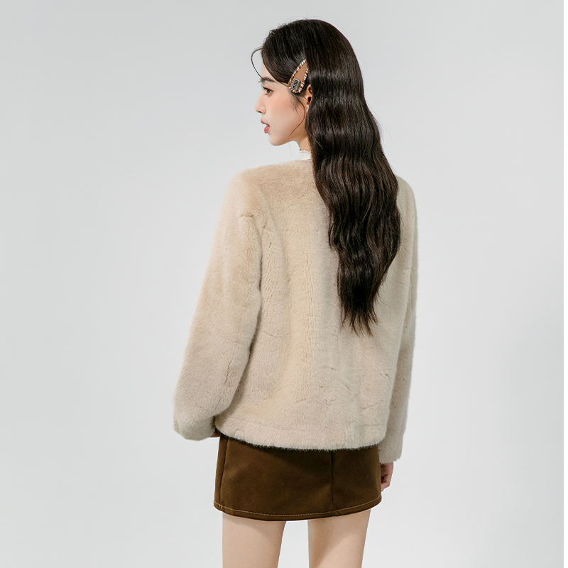 Imitation of mink hair tops fashion coat for women