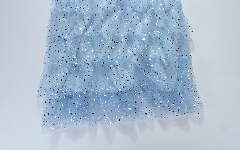 Blue summer sequins dress cake sling formal dress