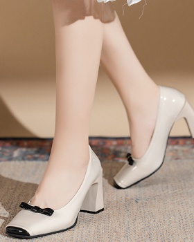 Autumn shoes square head high-heeled shoes