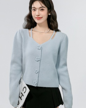 Autumn thick all-match sweater Korean style sweet tops