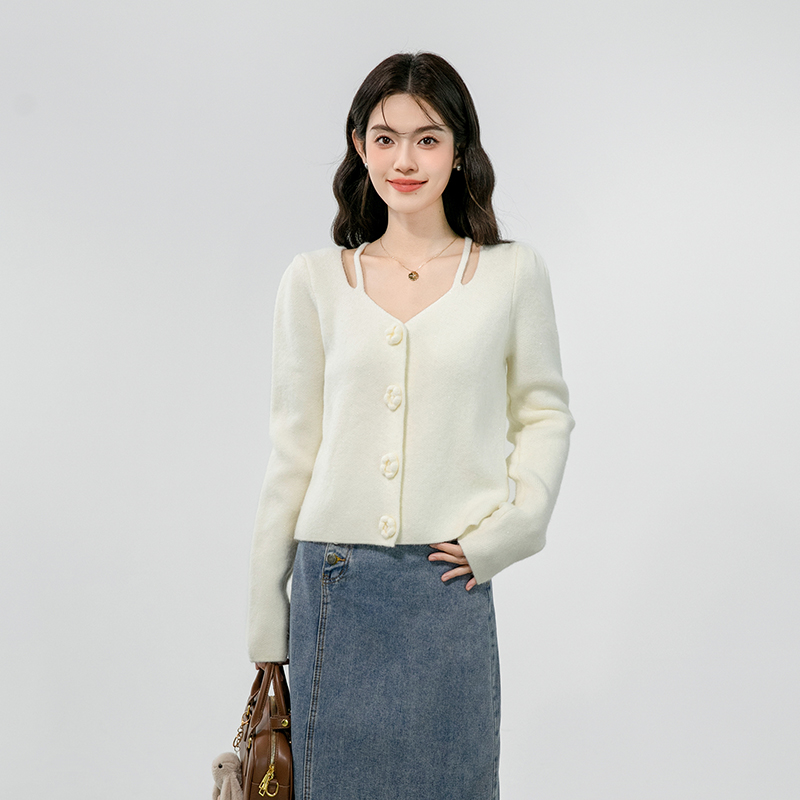 Autumn thick all-match sweater Korean style sweet tops