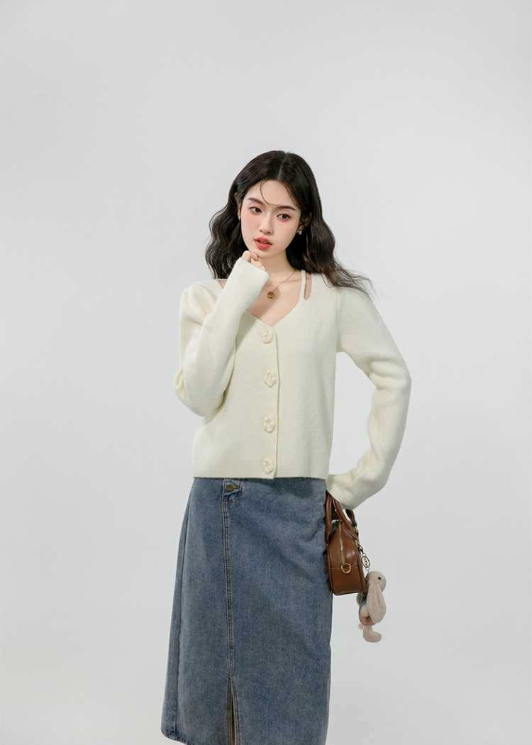 Autumn thick all-match sweater Korean style sweet tops