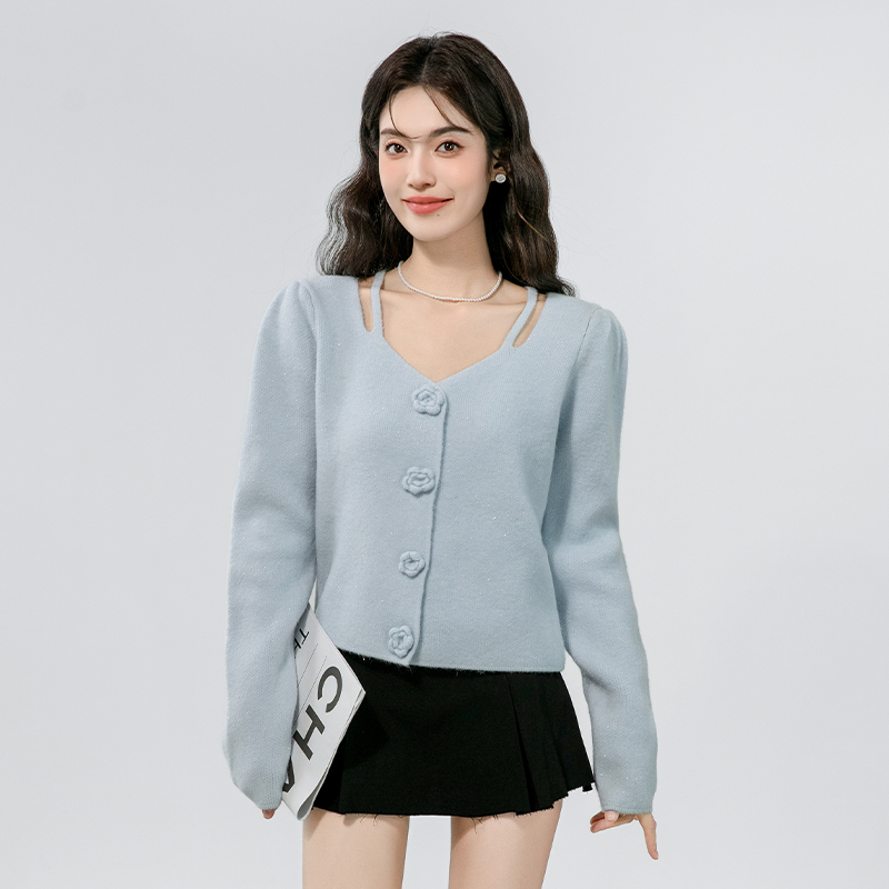 Autumn thick all-match sweater Korean style sweet tops