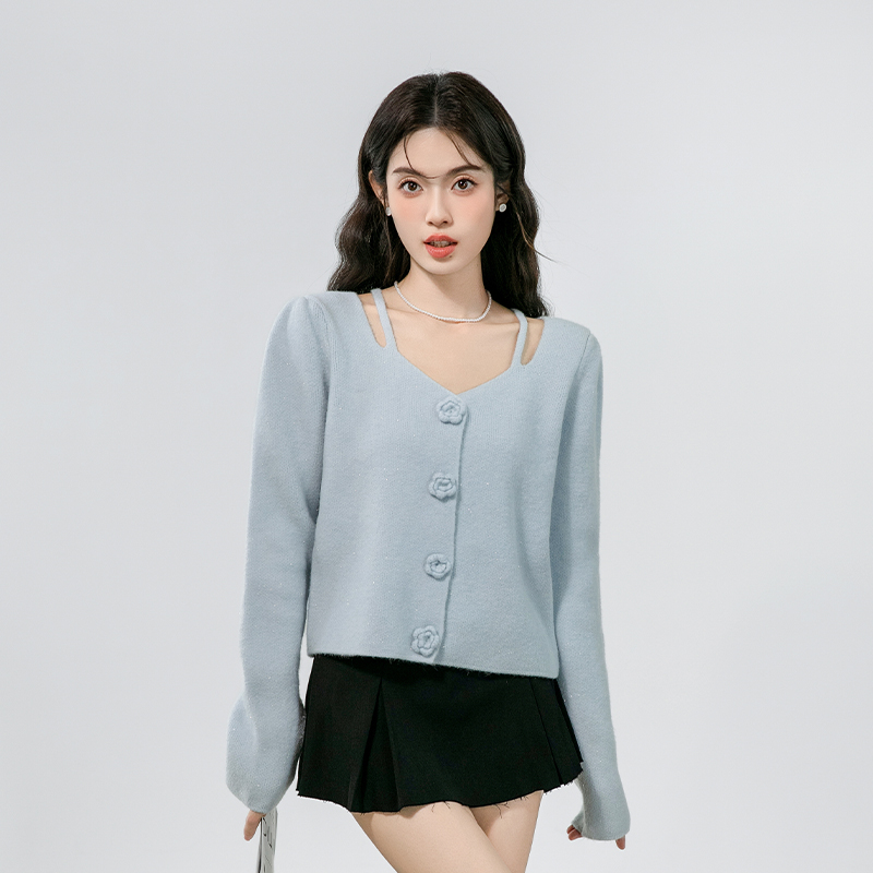 Autumn thick all-match sweater Korean style sweet tops