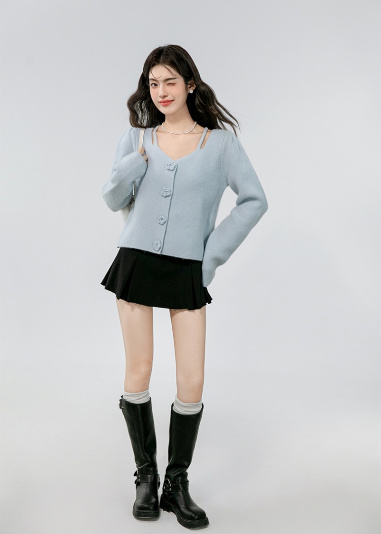 Autumn thick all-match sweater Korean style sweet tops